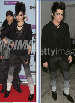 neednotwant:   ADAM YOUR STYLISTS NEED TO BE FIRED. WHO THOUGHT IT WAS A GOOD IDEA TO GIVE HIM BILL KAULITZ’S OUTFIT &amp; HAIR? =/ ALSO, I KNEW I’D SEEN THOSE DAMN PANTS SOMEWHERE.   ROFLLLLLLLLLLLLLLLLLLLLLLLLLLLLLLLLLLLL. THAT IS ALL I CAN CONTRIBUTE.