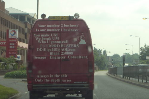 thedailywhat:Party Van of the Day: When I grow up, I want to be a sewage consultant.[via.]Who you go