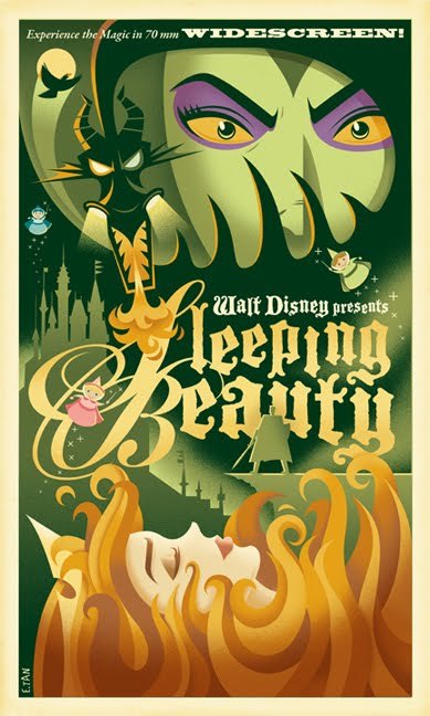 What a wonderful poster for Sleeping Beauty. Really stunning artwork. I would love to experience the magic in 70mm widescreen!