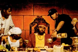 &ldquo;Thinking you lord sippin wine out of brass cup your last supper served without grace- son about face. I hung a nun in &lsquo;91 to captivate the rap race&rdquo;