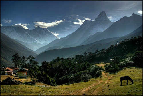 Tengboche, Himalayas, Nepal © mselam Tengboche is a village in the Khumbu region of eastern Nepal, l