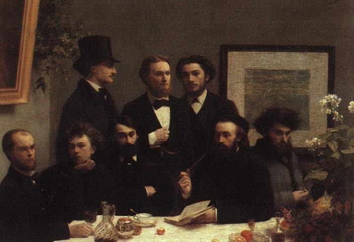 Henri Fantin-Latour. The Corner of the Table. 1872 Paul Verlaine, Arthur Rimbaud,