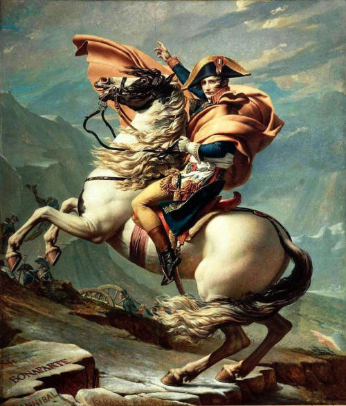 sealmaiden: Jacques-Louis David - Napoleon Crossing the Alps (also known as Napoleon at the Saint-Be