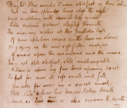 enchanting:  John Keats’s “Bright Star,” manuscript  (via poesies)
