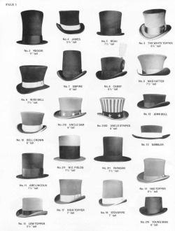 sophiejade:fuckyeahvictorians: tuesday-johnson:my-ear-trumpet:doffyourhat:      Headgear. From the ludicrous to the lavish, top hats are iconic. Nothing says old-timey goodness - or stage magician - quite like it. Perfect for concealing important