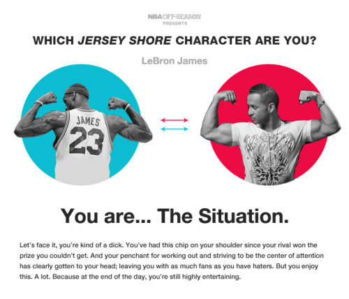 nbaoffseason:Which Jersey Shore Character Are You: LeBron James