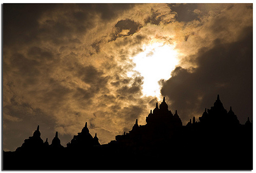 Silhouette of Borobudur Temple, Central Java (via YYZDez)