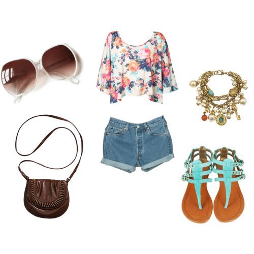 fashionfever:   Items in this set: Garden Rose Crop Tee, 25 GBPLevi’s 501 Blue