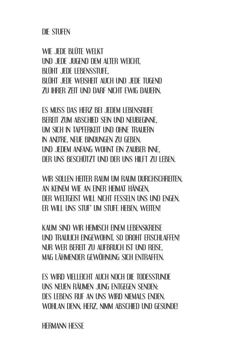 Workisnotajob Hermann Hesses Die Stufen I Read It Everyday