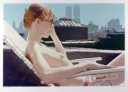 Rooftop Sunbather paint by Hilo Chen, cityscapes series, 1979
