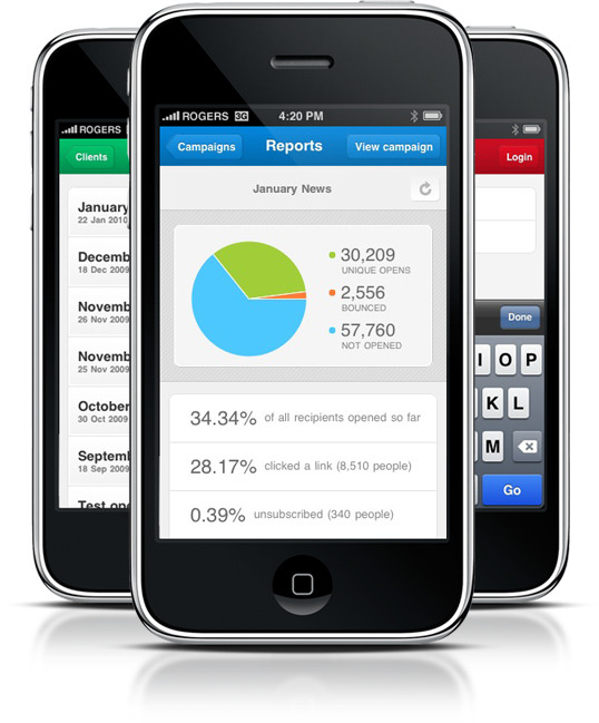 Campaign Monitor, my favorite tool for sending email campaigns, has released a gorgeous iPhone web app, built on jQTouch. (via jqtouch)