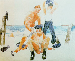 ifiwereblue:  afroriko:  Three Sailors by Charles Demuth 1917(via polarbeardesire)