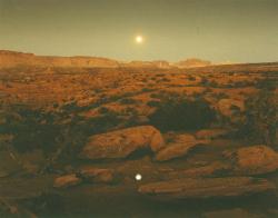 Moonrise over Pie Pan, Capitol Reef National Park, Utah photo by John Pfahl, 1977