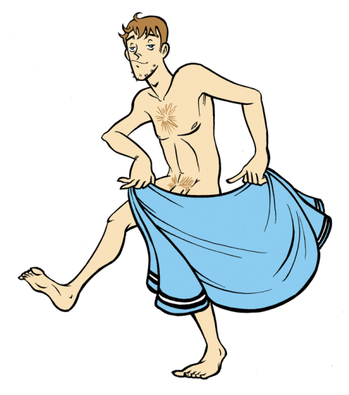 homocomix:  the beauty of the almost blonde average guy holding a light blue towel while his left po