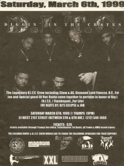 DITC TRIBUTE SHOW FLYER-MARCH 6, 1999 Tramps