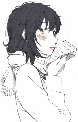 yangoku:  akiller:  black hair blush hourou