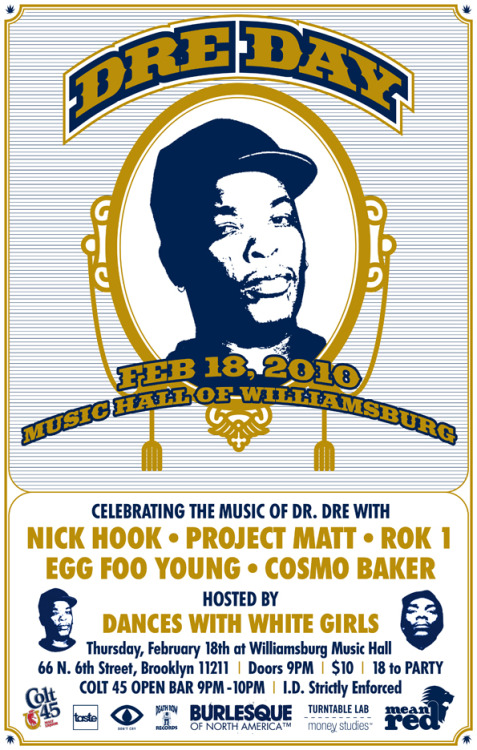 Happy 45th, Andre.  Make sure to support the good folk @projectmattnyc x @cosmobaker this Thursday as the celebrate Dre’s music. 
