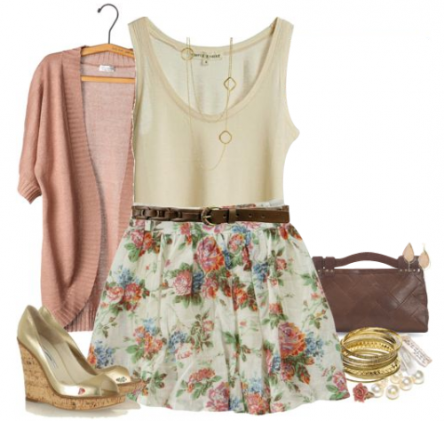 fashionfever:  musthaves.dk – SIMPLE T-SHIRT – Sally simple tanktop powderNuanErucaBrian Atwood Lido wedge pumHayden-Harnett: CAMILLE Clutch, BrandyH&M Gold Bangle BraceletsUrbanOutfitters.com > Flower RingGeometric Chain by Elyse Jacob, Designer