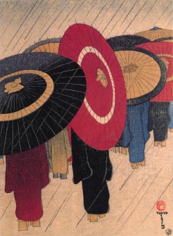 wntrmte:  johndoherty96:  bullstron:  yama-bato:  Returning Home in the Rain by Fritz Capelari, 1915    