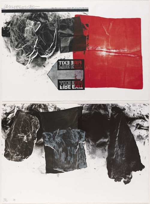 Treaty color lithograph on paper by Robert Rauschenberg, 1974