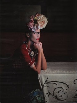 Claudia Schiffer as Frida Kahlo by Karl Lagerfeld