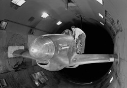 North American XP-51B Mustang Being readied for full scale studies on duct rumble; NACA Ames Aeronautical Laboratory, March 1943