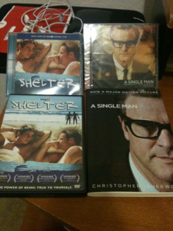 mylpoh:  and i also received the movie “shelter” on DVD and the soundtrack of the movie and the Novel “A Single Man” with the soundtrack of the movie too. Quite the collection i have now! =]  I loved the book, which is what makes me want to watch