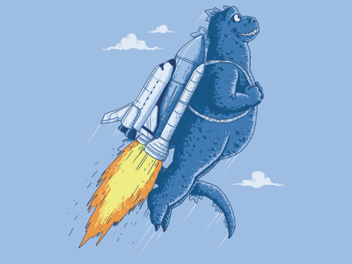 gamefreaksnz: Shirt.Woot : Lizard Lift-Off Houston, this is Daikaiju. We have liftoff.  Th