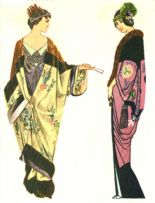 Costumerism - 1912 evening wraps draped like kimonos by...