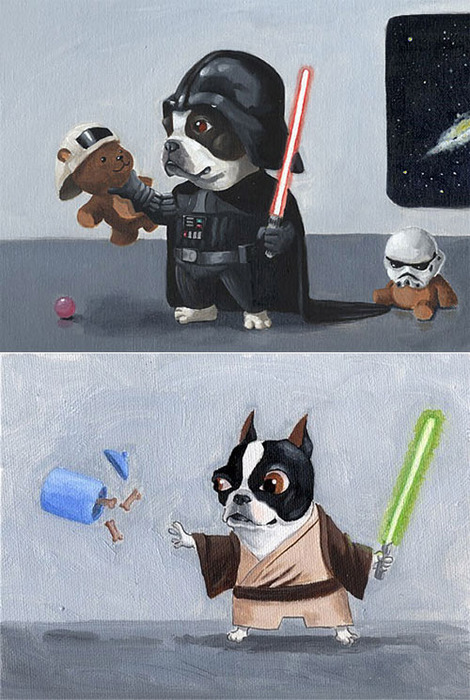 Star Wars Boston Terriers // by Brian Rubenacker