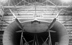 Zimmer Skimmer prototype of  Vought-Sikorsky V-173 /Flying Pancake / XF5U airplane mounted in the Full Scale Wind Tunnel, Langley 1941via: NASA-LaRC