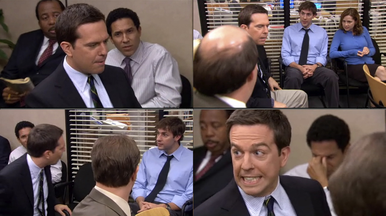 The Office. — Andy: Best ad ever, 'gimme a break, gimme a break,...