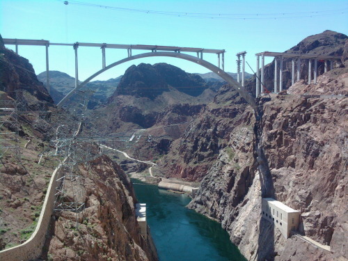 Hoover Dam continued again and Lake Mead. The white on the rocks is where the water used to be…