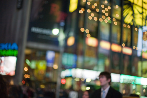 youngmushroom:cannolis:katara:decalf:demo:Passing through Times Square by Mareen Fischinger