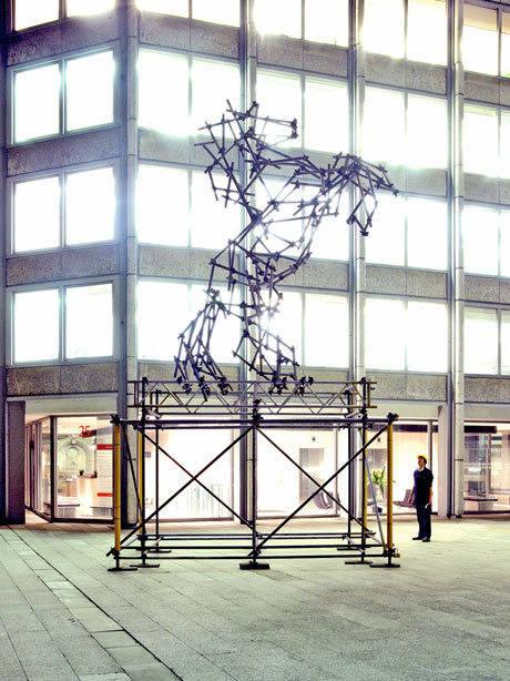 Horse Scaffolding Sculpture, from a series of sculptures by artist Ben Long made entirely of scaffolding.