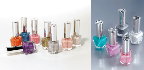 Coffret D'Or nail polish by Kanebo. What cute geometric bottles!