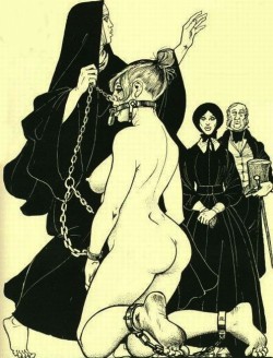 ponygirlrider:  drawn-beauties: sexycomics:  vviolence:  missj666:  (via 666serge666, janitoroflunacy)   George Pichard   little white girls entering the convent meant a new way of life but not what mom and dad thought 