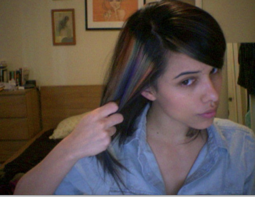 XXX rainbow hair grew out. and faded. photo