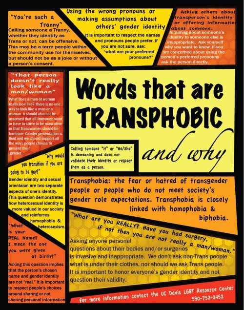 Transphobia! tranqualizer:  genderqueer:transpride:caraobrien:smart-tart:stfuracists:taniada:fuckyea