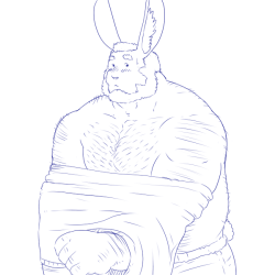 grisfur:  grisser:  He’s a burly bearish…bunny… uh.. um.  thing… …. SHUTUP! ._. 