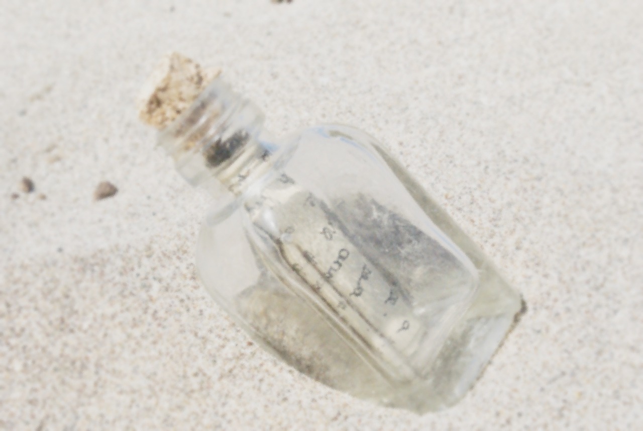 i sent a message in a bottle out to sea.