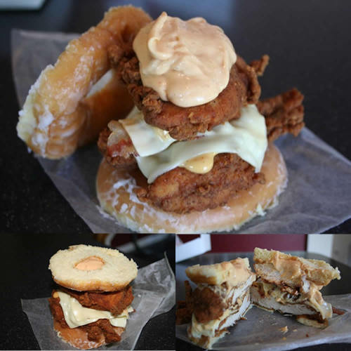 KFC Double Down Luther Sandwich
A KFC Double Down sandwiched between two glazed donuts.
(submitted by Heesa Phadie via topcultured)