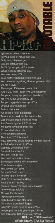“your mother shoulda swallowed you” *RIP BIG L*