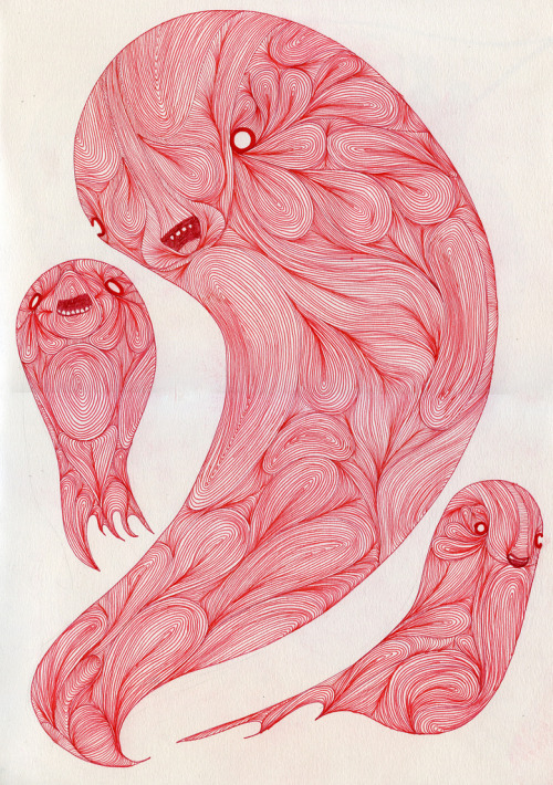 crisaris:Three Ghosts / ink on paper / Christopher Holloran via EIL