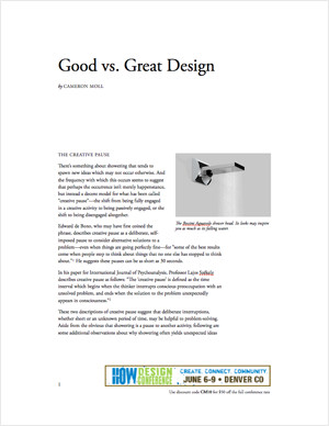 Good vs. Great Design  handout