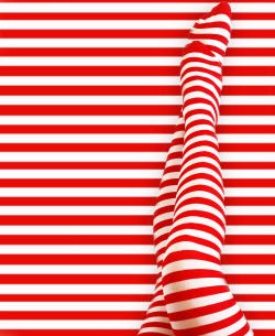 Many, many red and white stripe stockings