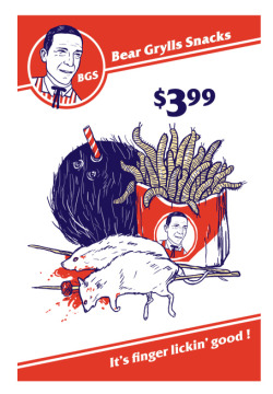 gamefreaksnz:  Emptees - Tees - “Bear Grylls Snacks” by Dawid  Eat This!