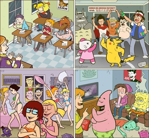 booronni:  mannysanjose:  Love It!!  (via niisee) WOOOOOOWWWW.  hahah off camera this is how cartoons really are huh!! haha