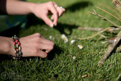 Jenna Making A Peace Symbol Out Of Flowers. A Lazy Afternoon In The Park With That