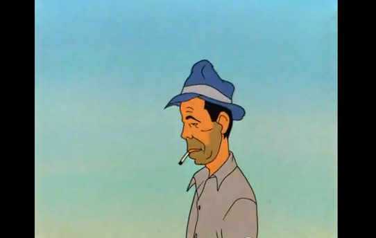 Humphrey Bogart, still from “Eight Ball Bunny”
“In a recurring bit throughout the cartoon, Humphrey Bogart (straight out of The Treasure of the Sierra Madre) appears and says “Pardon me, but could you help out a fellow American who’s down on his...